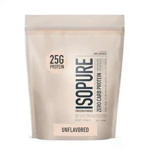 Isopure Unflavored Protein, Whey Isolate, 25g Protein, Zero Carb & Keto Friendly