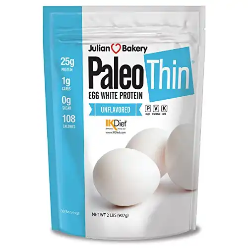 Julian Bakery Paleo Thin Protein Powder | Egg White | Unflavored | 25g Protein | Soy-Free | GMO-Free