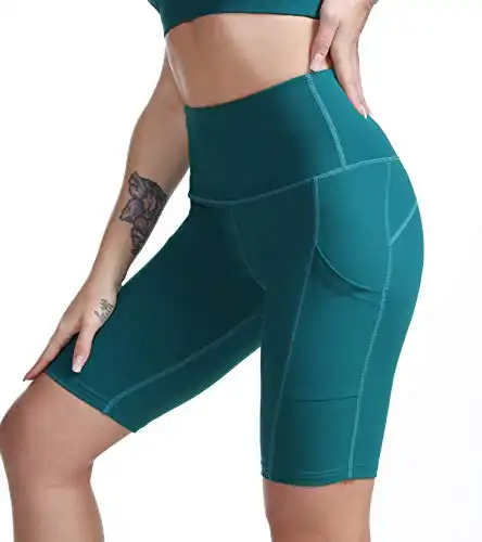 TYUIO Workout Shorts for Women Tummy Control Gym Yoga Running Biker Shorts