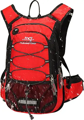 Insulated Hydration Backpack Pack with 2L BPA Free Bladder - Keeps Liquid Cool up to 5 Hours for Running, Hiking, Cycling, Camping (Red)