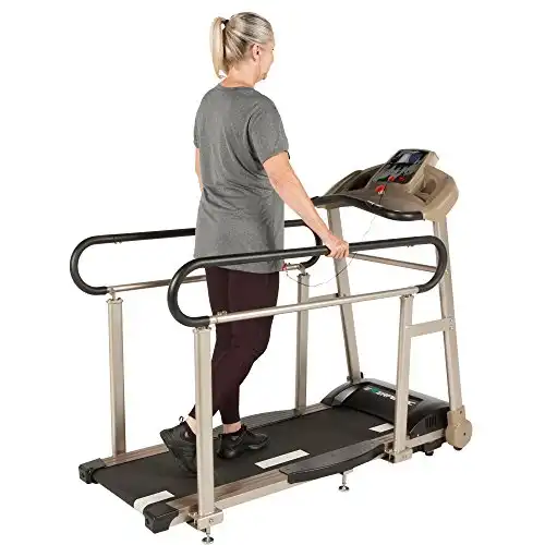 EXERPEUTIC TF2000 Recovery Fitness Walking Treadmill with Full Length Hand Rails